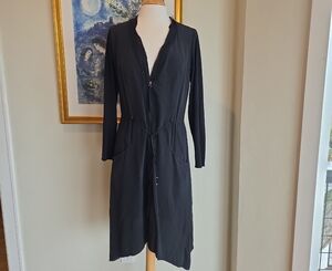 GO BY GO SILK Classic Black Long Sleeve Dress